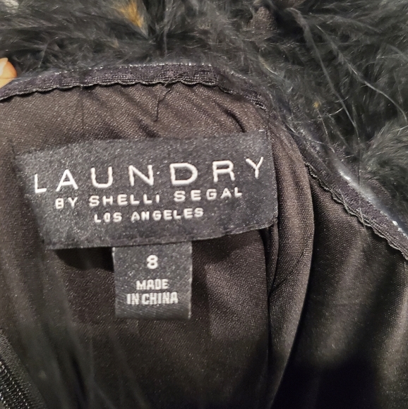 Laundry by Shelli Black Faux Fur Cocktail Dress - Picture 6 of 7